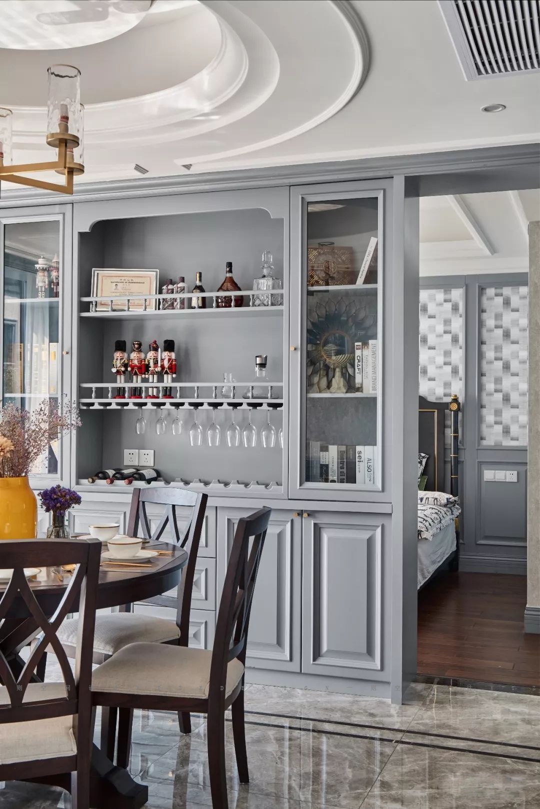 金都西花庭美式雾霾蓝别墅设计丨赵艺哲设计团队-18