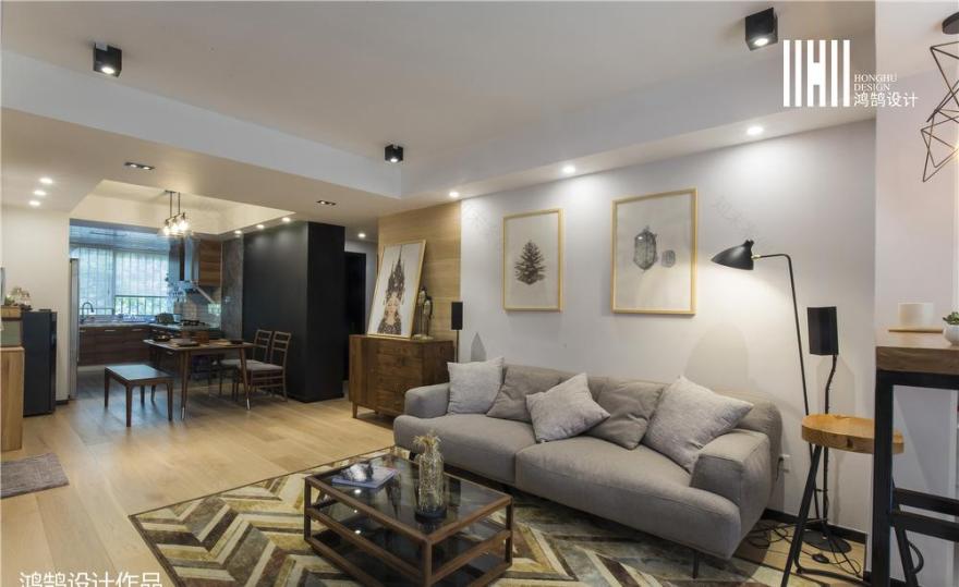 98㎡北欧风家居,原木韵味与怀旧水泥墙的完美结合-9