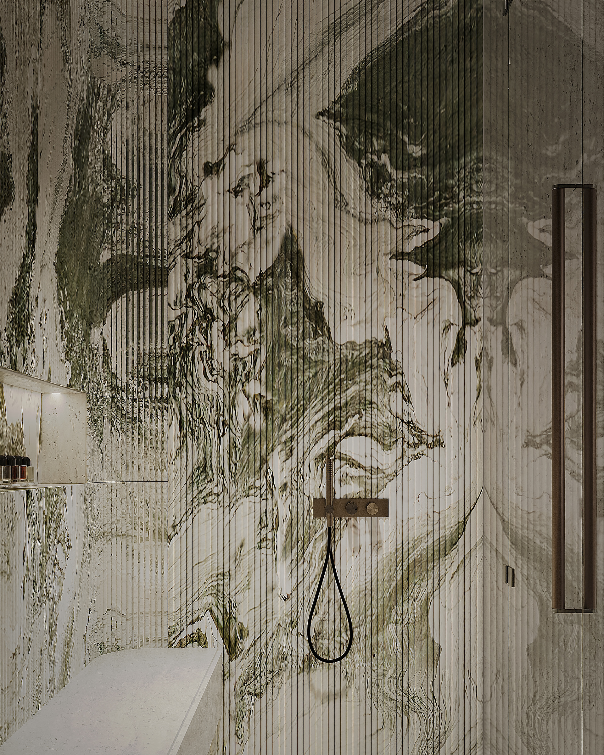 绿色大理石主卫生间丨塞浦路斯-19