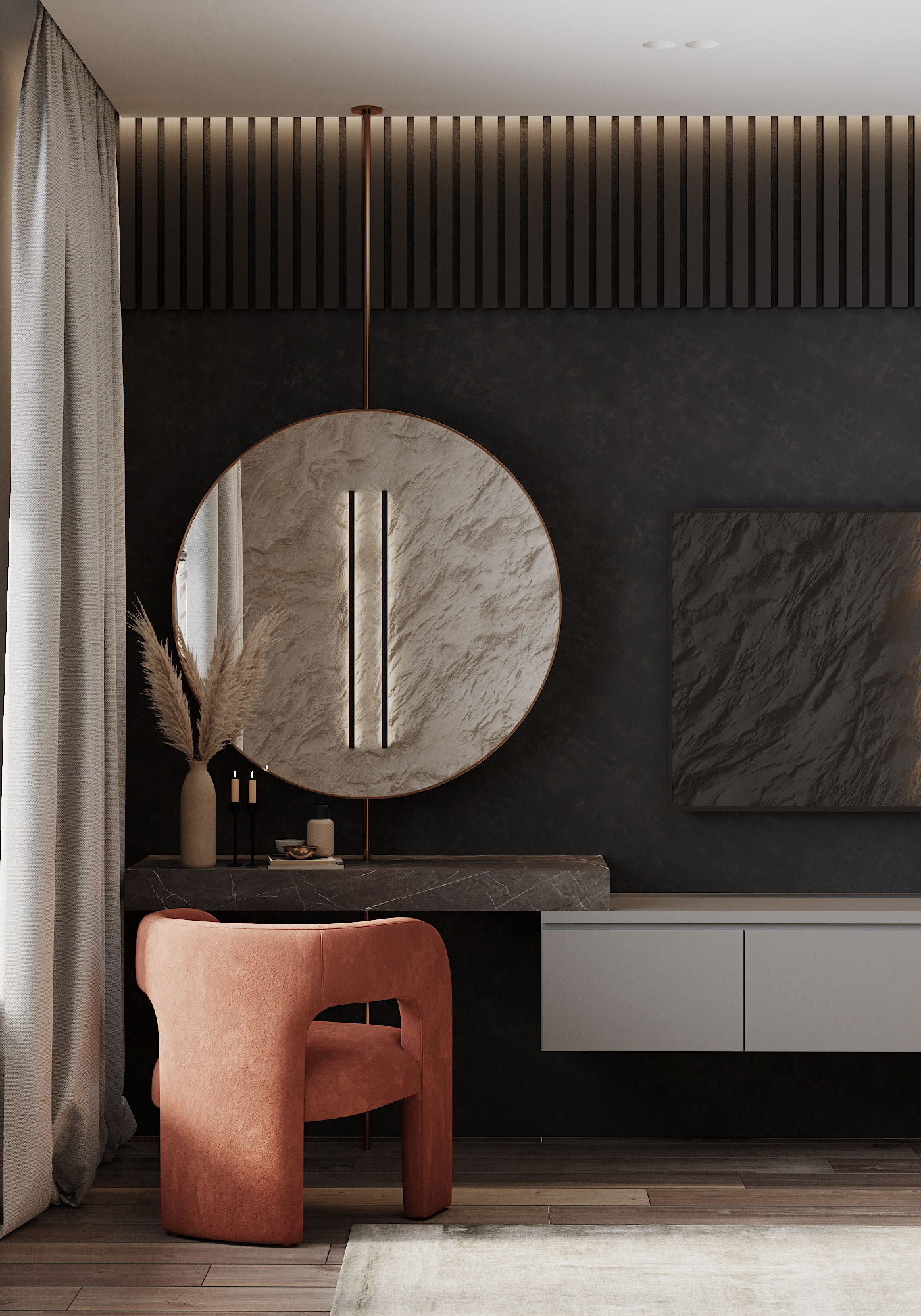 84㎡黑色与橙色 用时尚活力点燃激情夏日                     -12