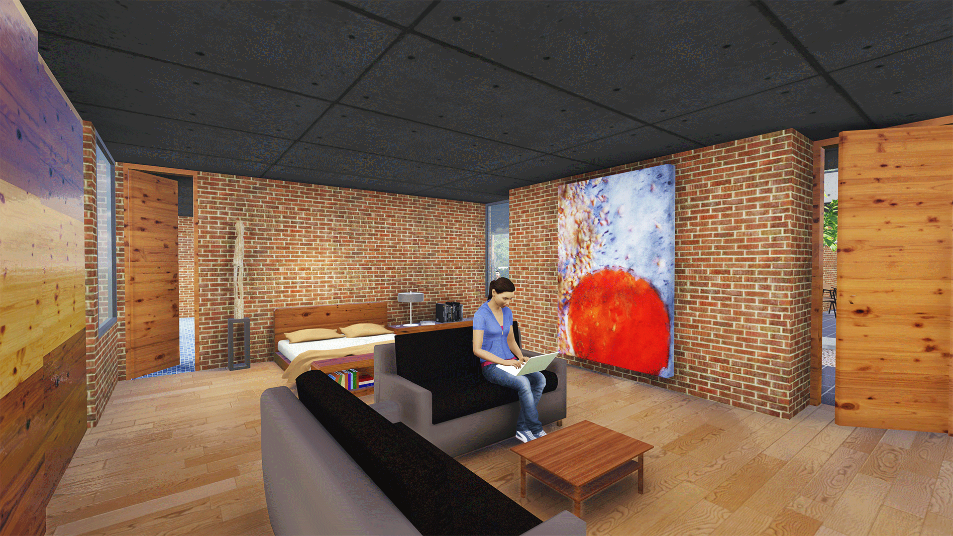 interior courtyard house baroda 1-4