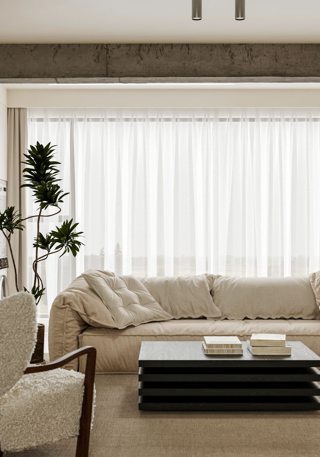 最新渲染—侘寂奶油风家装-4