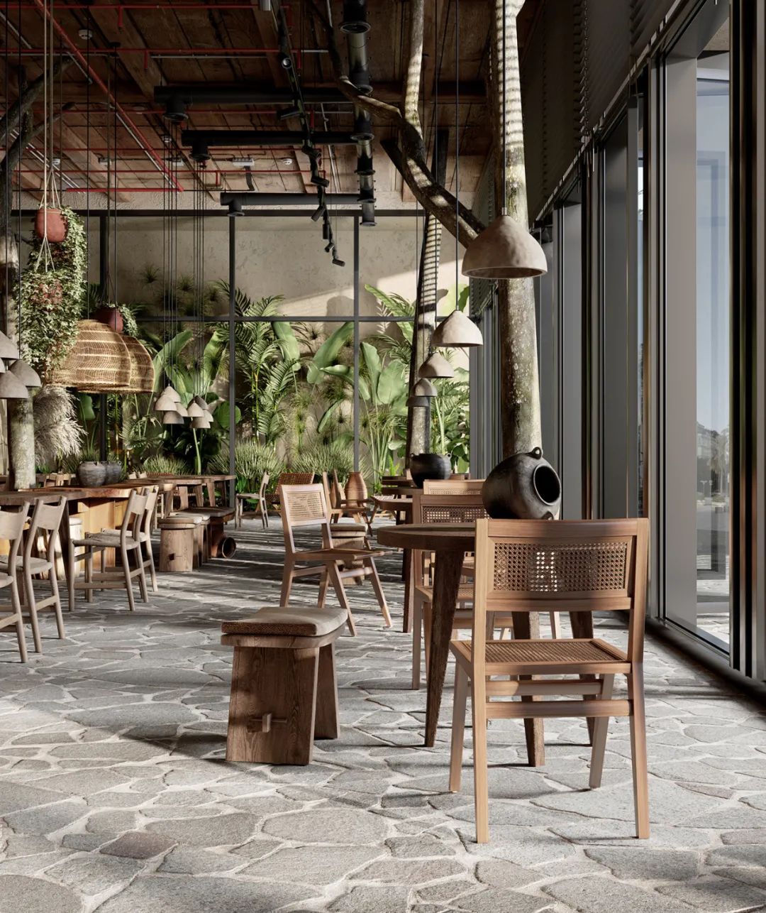 美式侘寂风餐厅设计丨YanaPrydalna-36