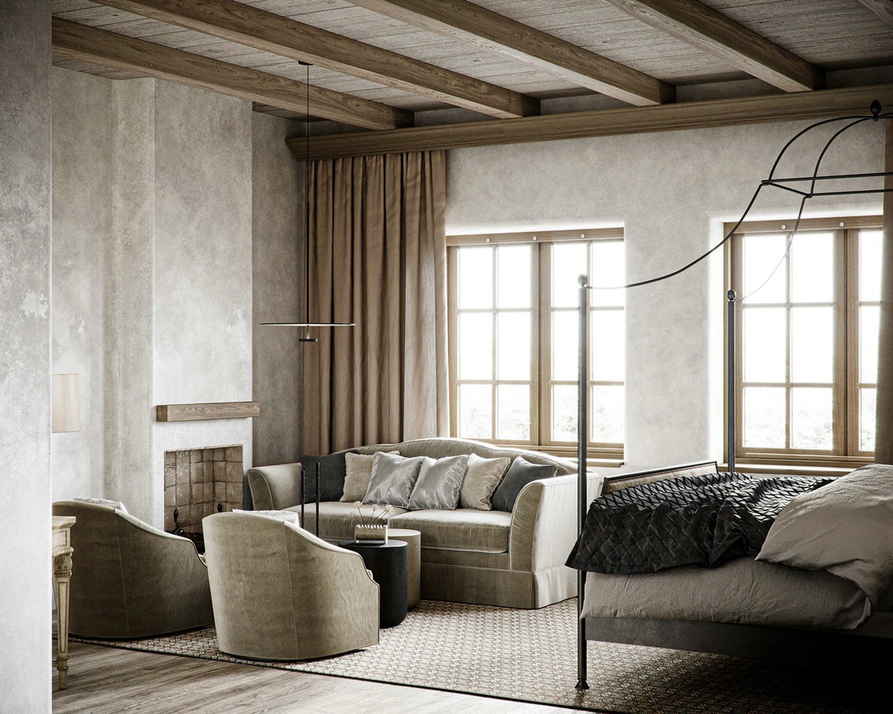 侘寂风复古平层-6