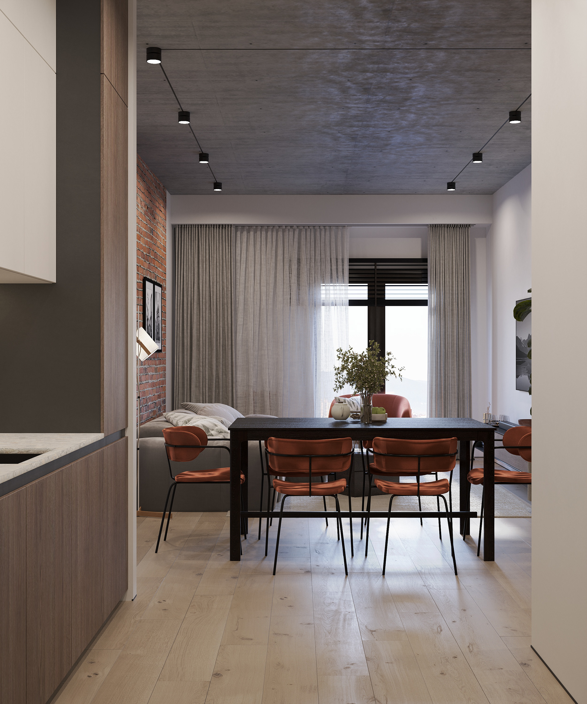 80m2 apartment in industrial style-6