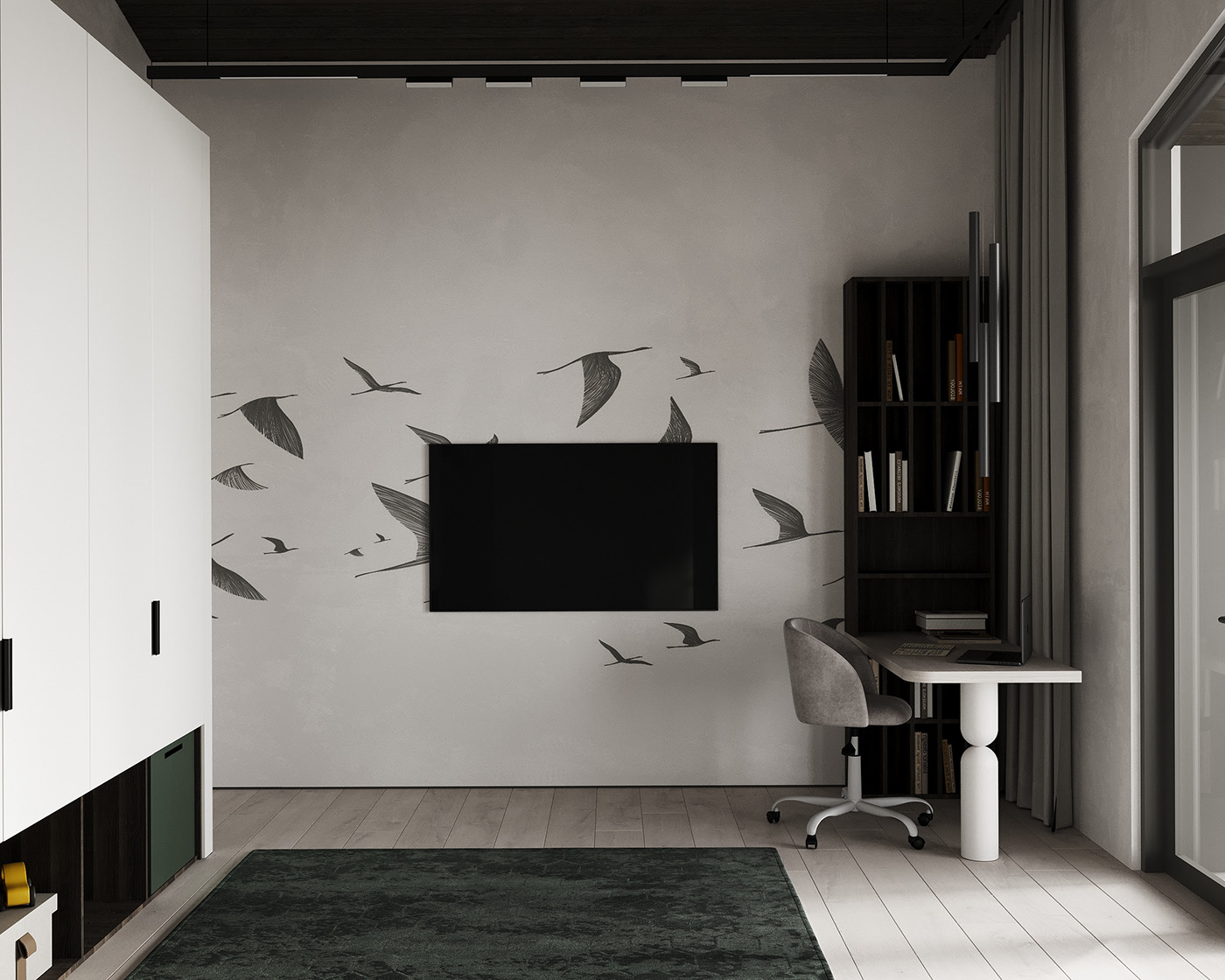 意式黑灰轻奢风室内设计-35