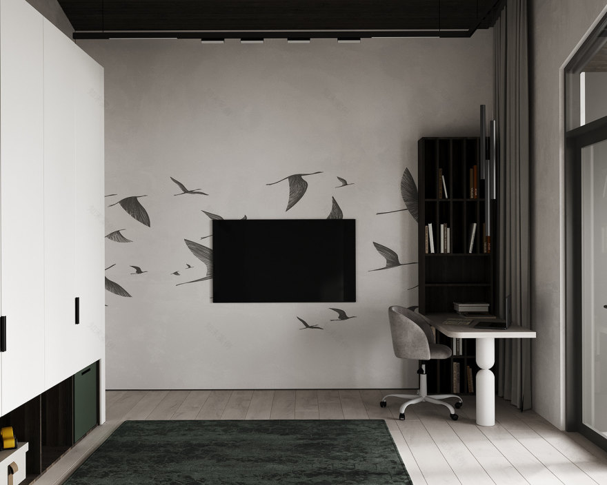 意式黑灰轻奢风室内设计-35