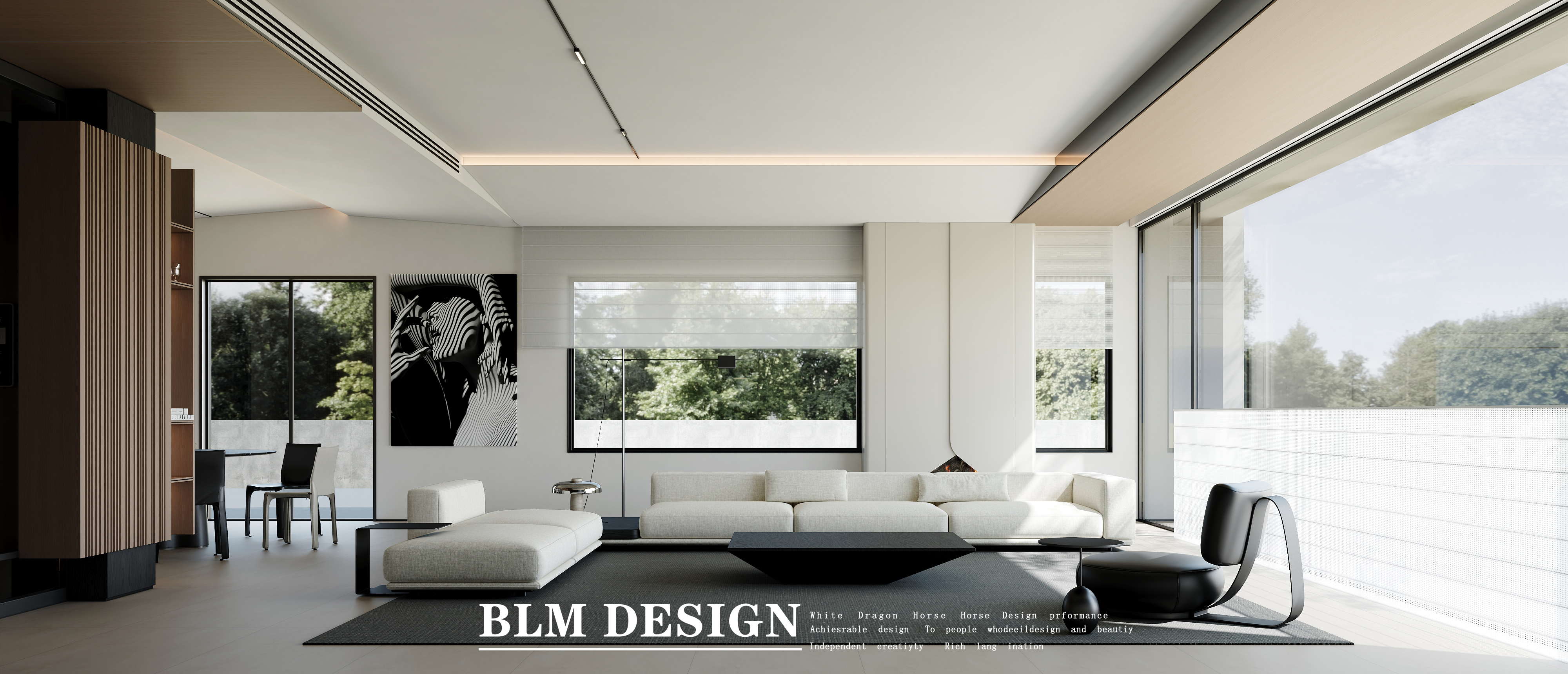 现代效果图客餐厅丨白龙马效果图-4