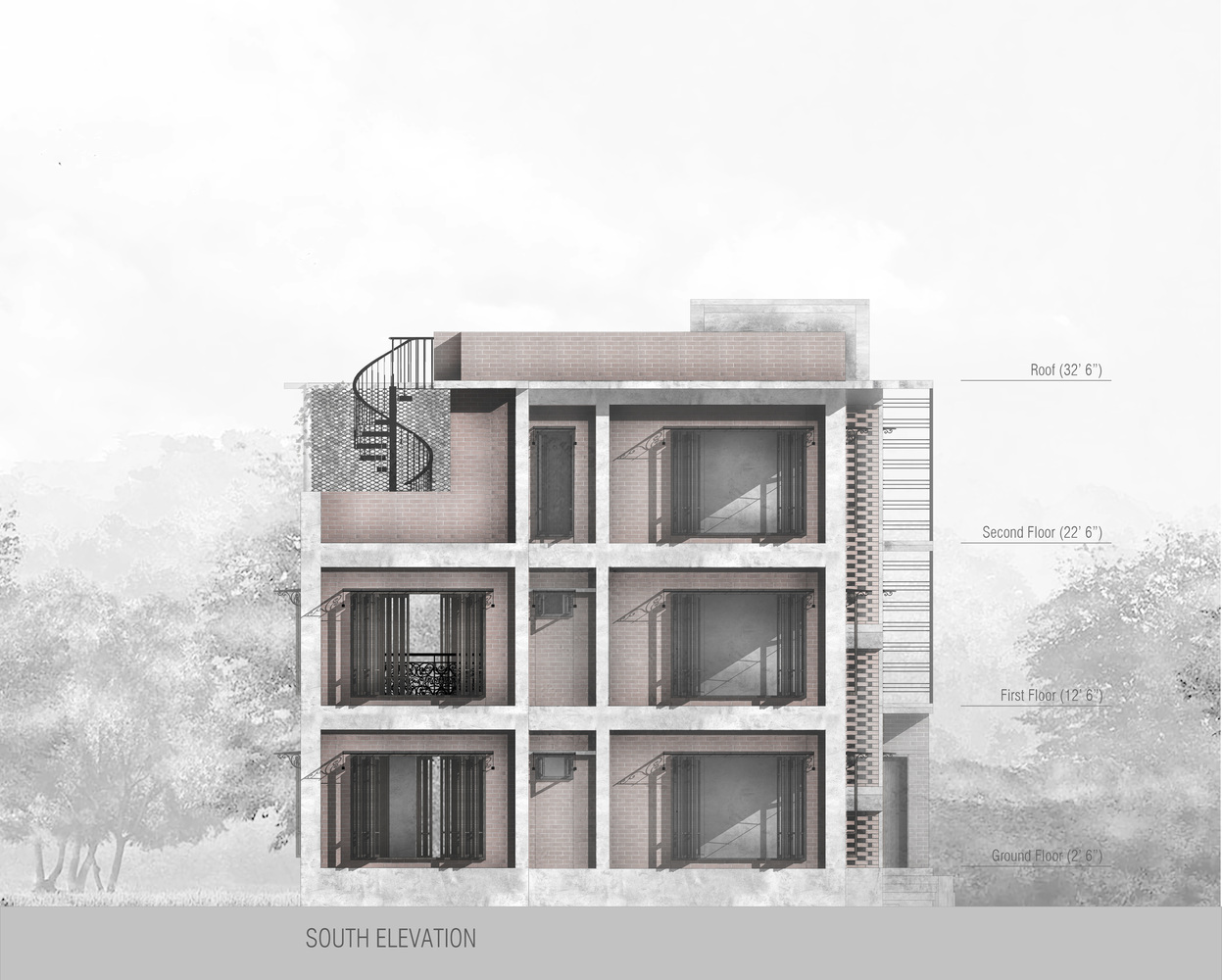 融入自然的绿色住宅设计丨孟加拉国丨Sharal Architecs-43