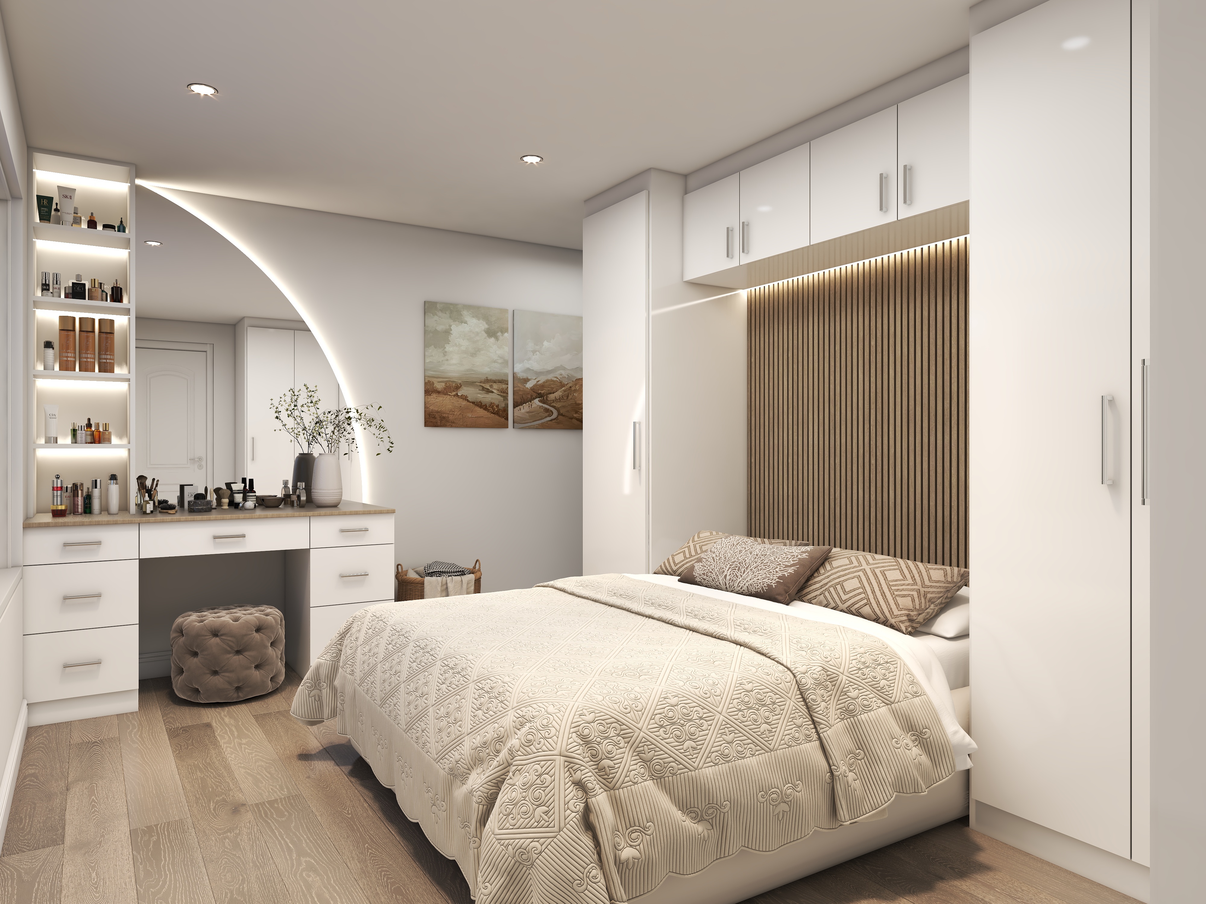 bedroom with attached working station desgn (UK)-0