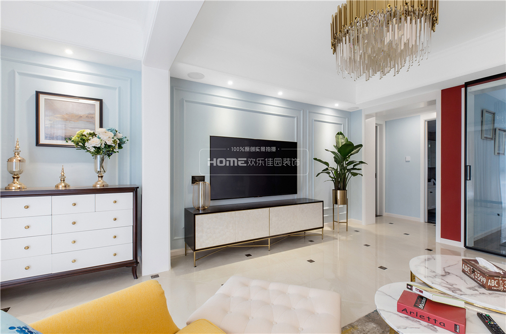 成都中德英伦世邦 140㎡美式轻奢风装修案例解析-30