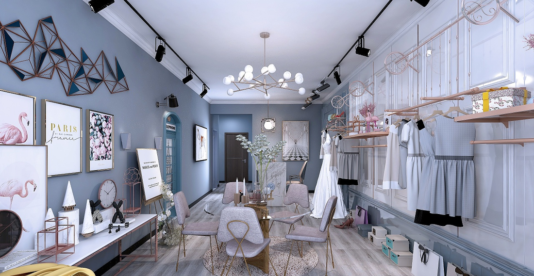 
随性与意境-北欧轻奢主义服装店装修案例 -1