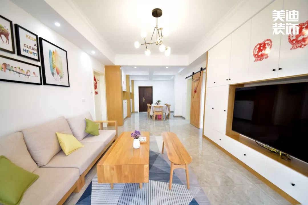 长沙 88㎡北欧风婚房,谷仓门++ 收纳背景墙打造时尚生活空间-13