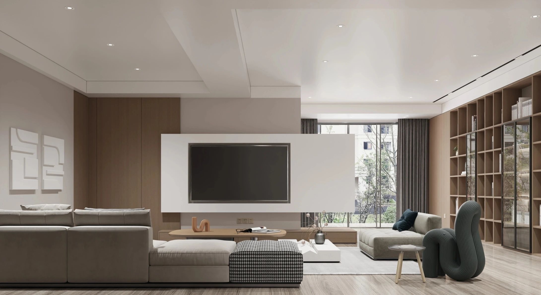 悬浮式电视背景墙设计-50