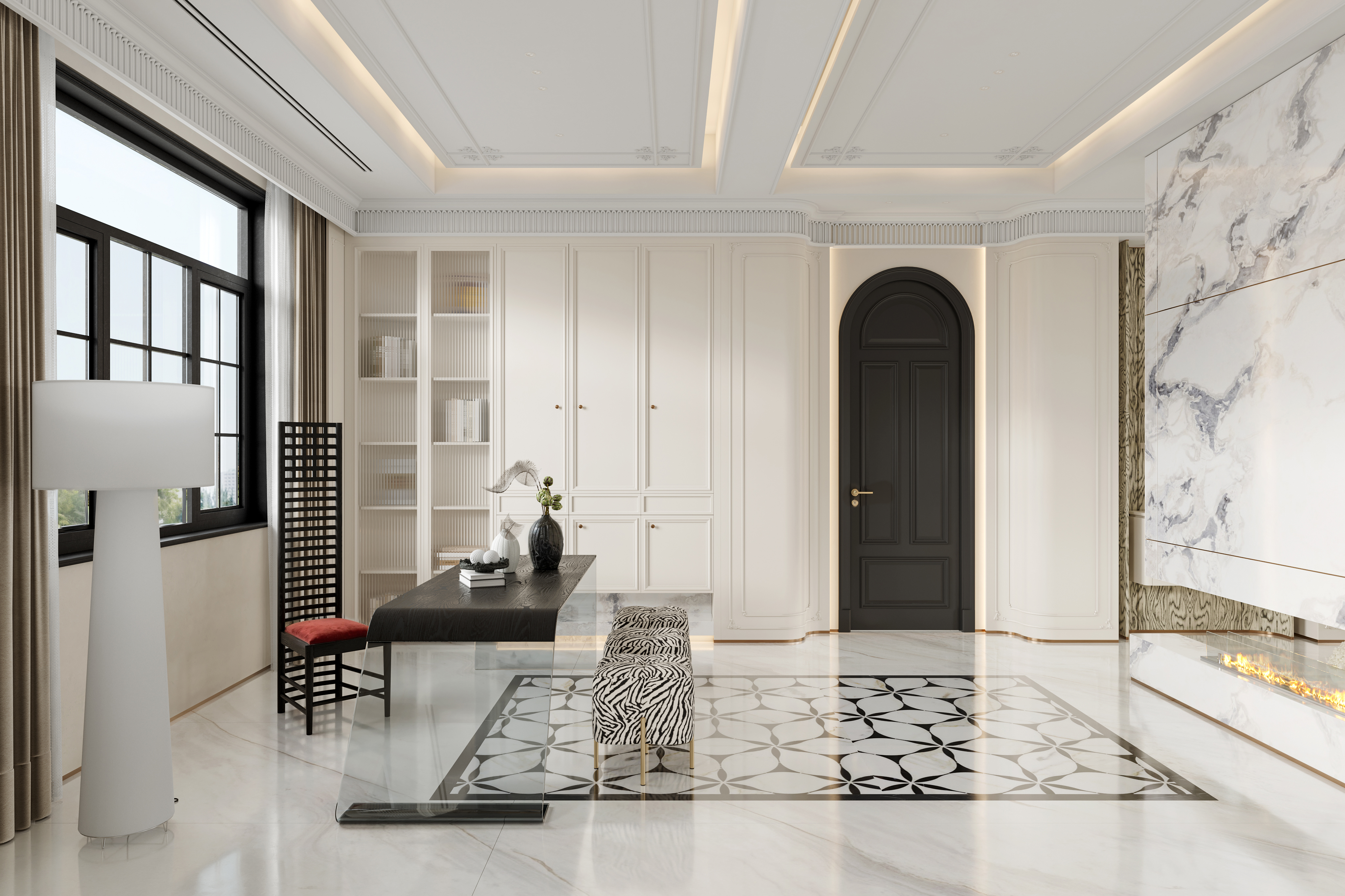 法式别墅 法式客厅 法式装修-14