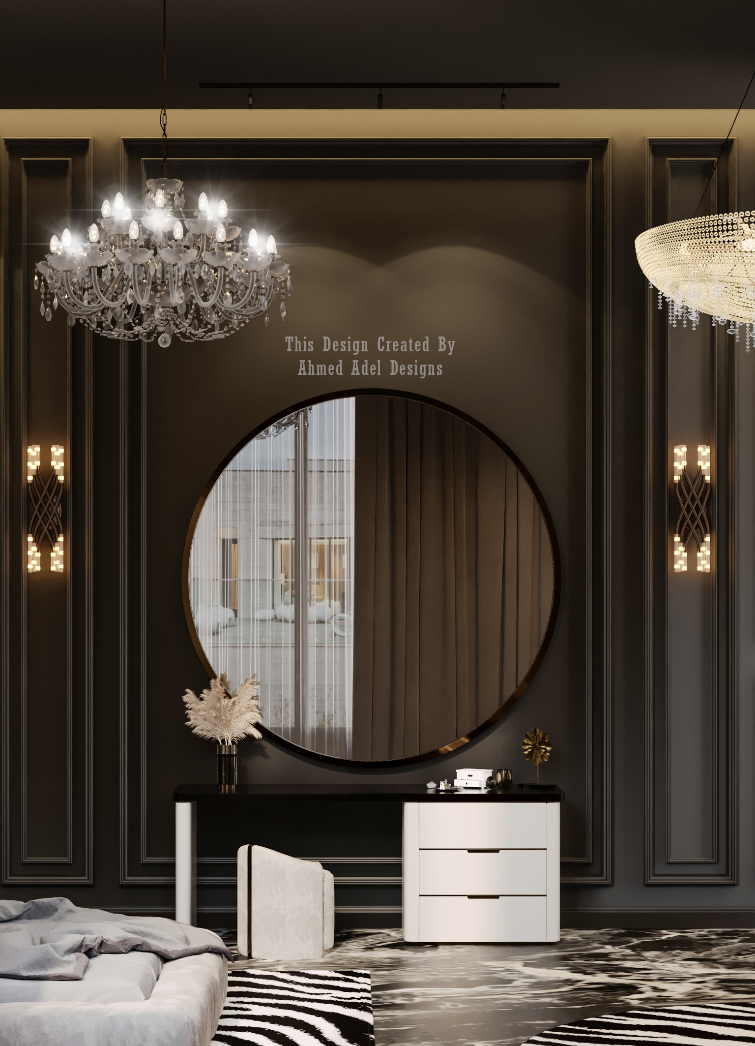 黑暗奢华卧室丨阿联酋丨Ahmed Adel-7