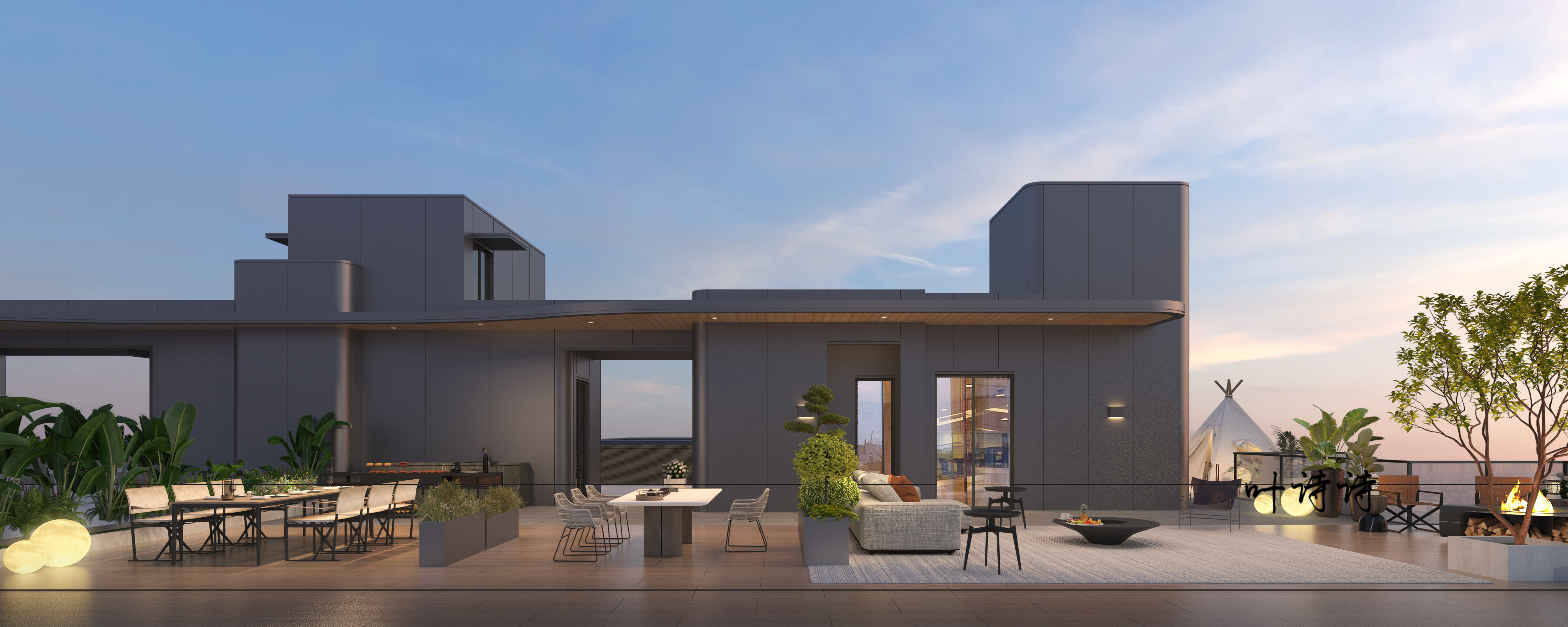 室外效果图|庭院景观设计-3