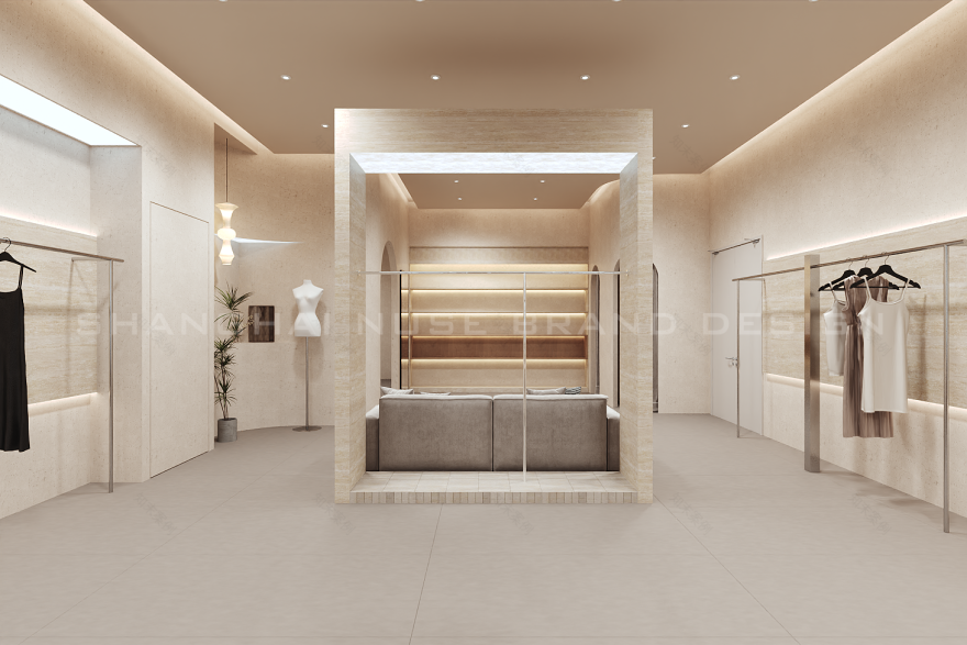 洞石+木作的温柔暴击!女装店凭“质感空间”直接封神-20