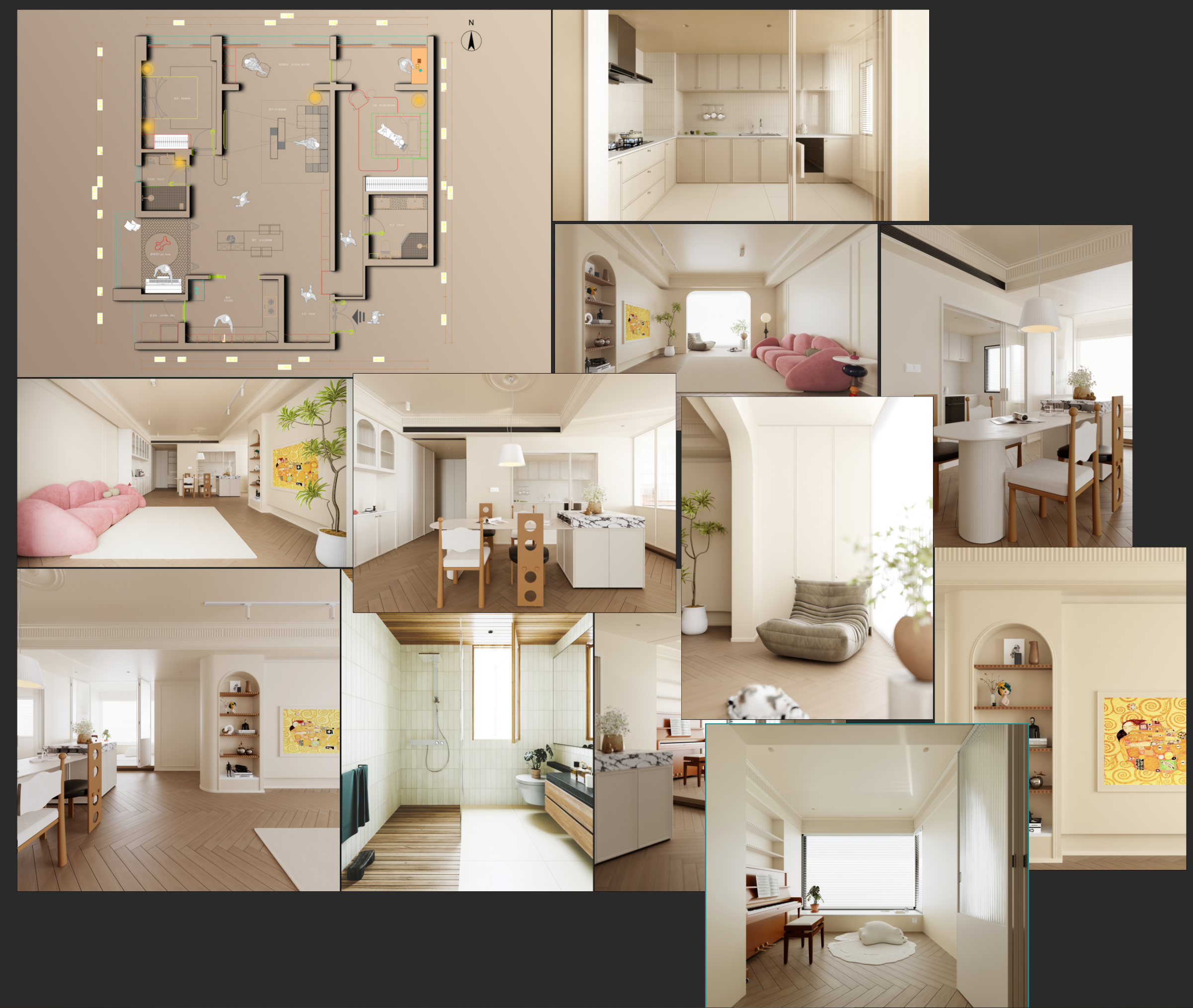 海口海航豪庭180平奶油风和轻法式的结合-12