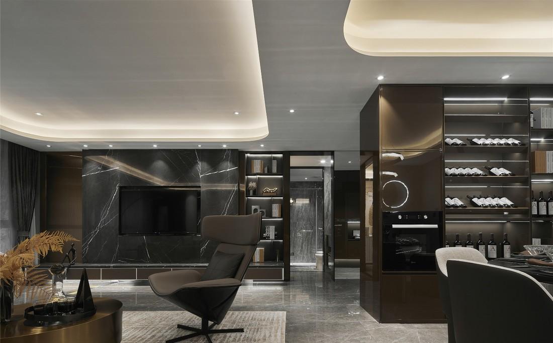 ML·A 设计 | 水墨清欢 玄关,金属与自然纹理的完美融合-15