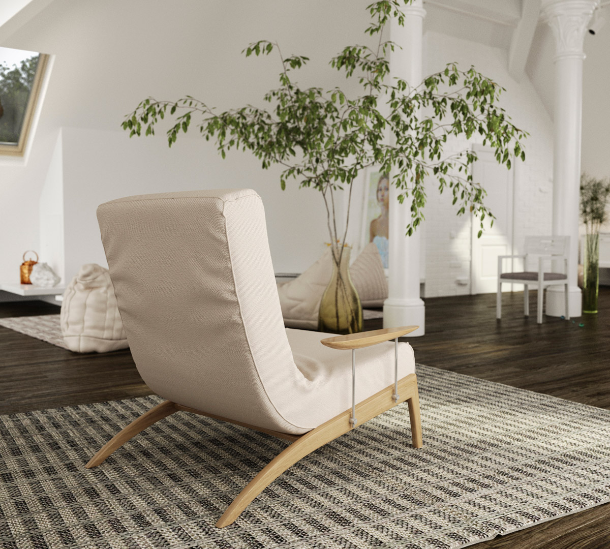 独特坡顶天花板客厅艺术风格设计丨L4 World-19