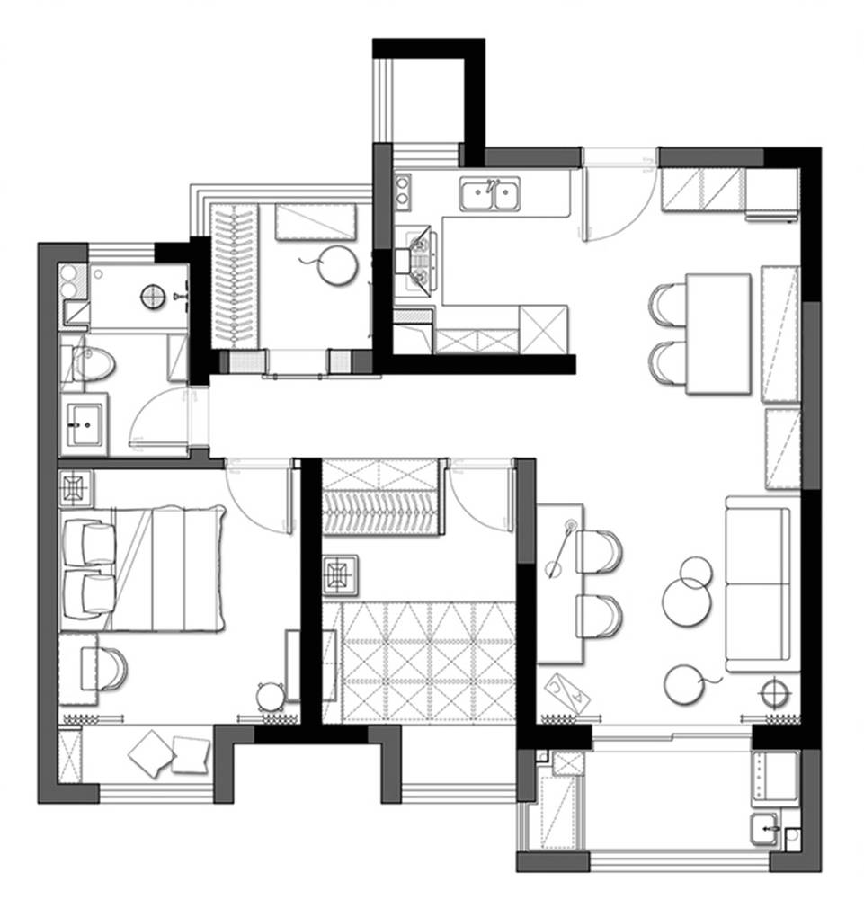 88㎡中海双湾花园设计-3