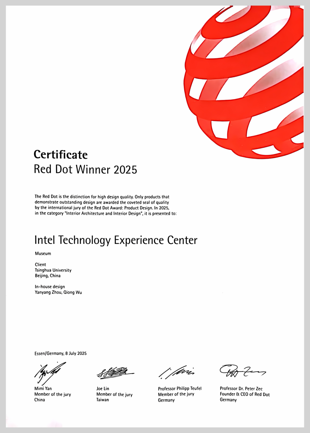 祝贺！周艳阳、吴琼设计作品“英特尔全球科技体验中心”获2025德国红点奖-7