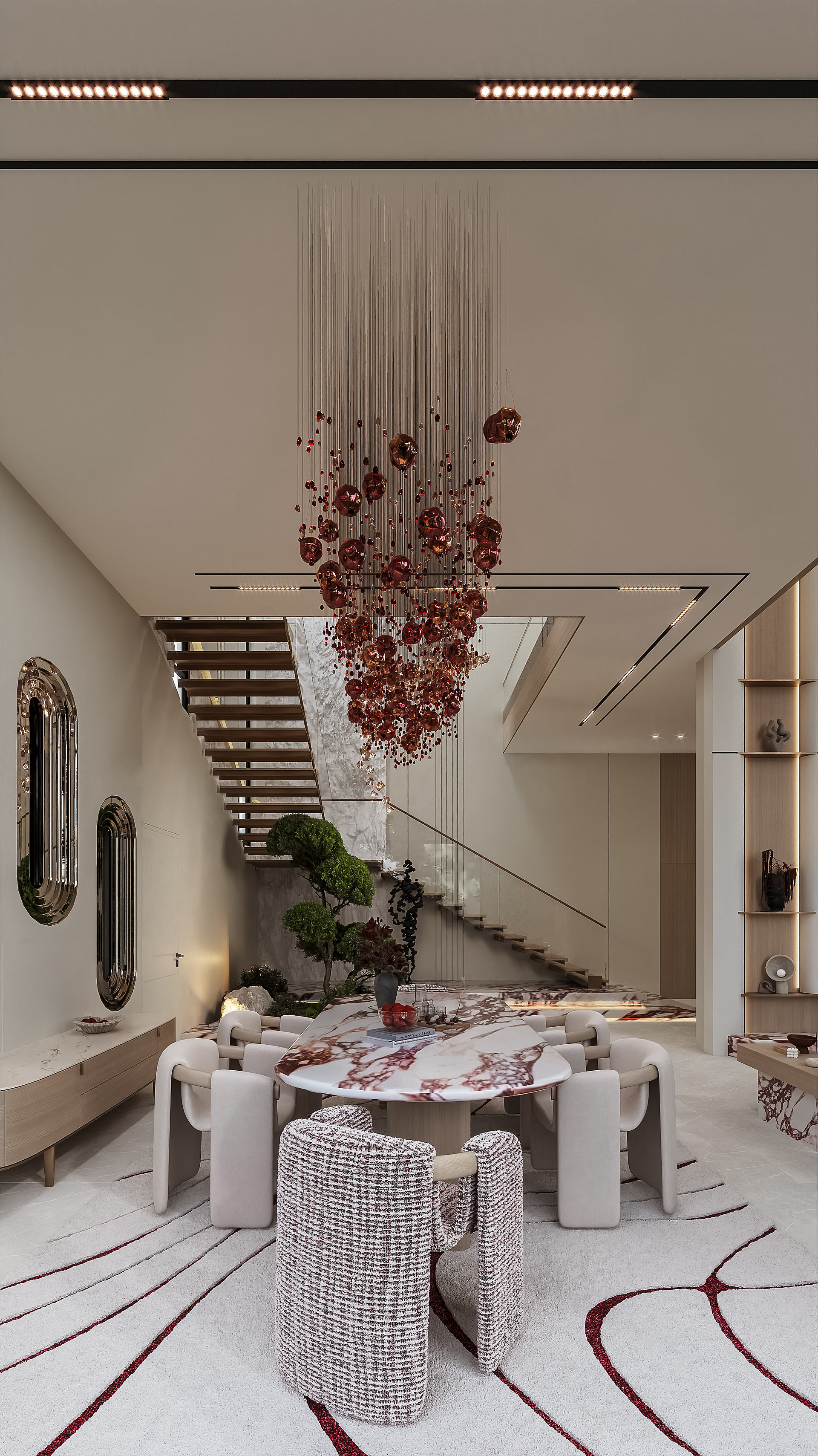 豪华挑高双层客厅丨阿联酋阿布扎比丨MENNA TAREK-10