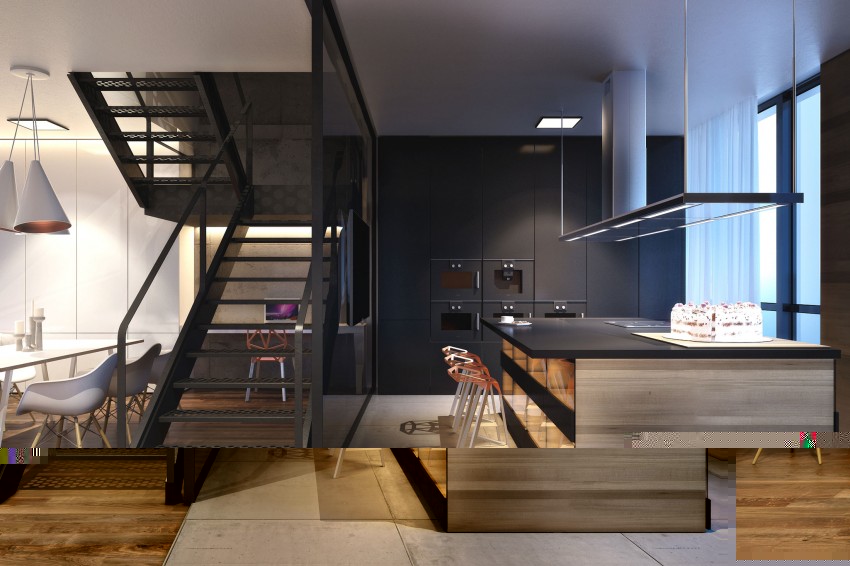 豪华别墅 现代风格LOFT装修效果图案例赏析-14