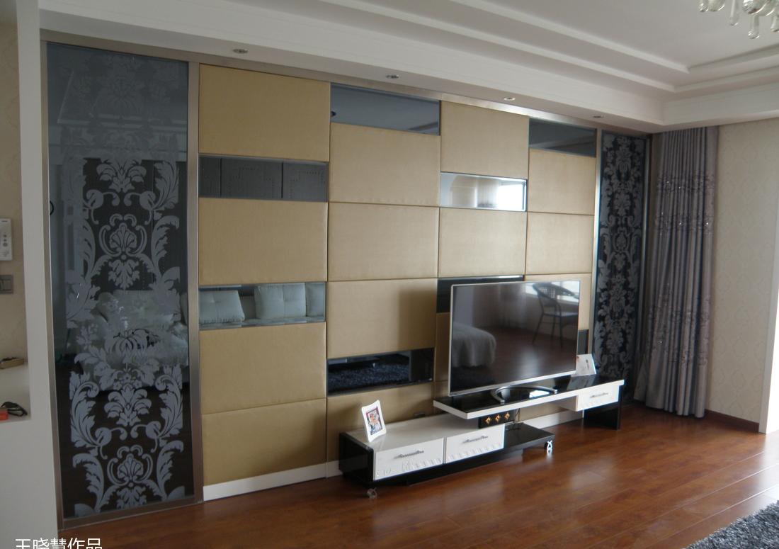 
实景案例一简欧软包隐形门电视墙 -10