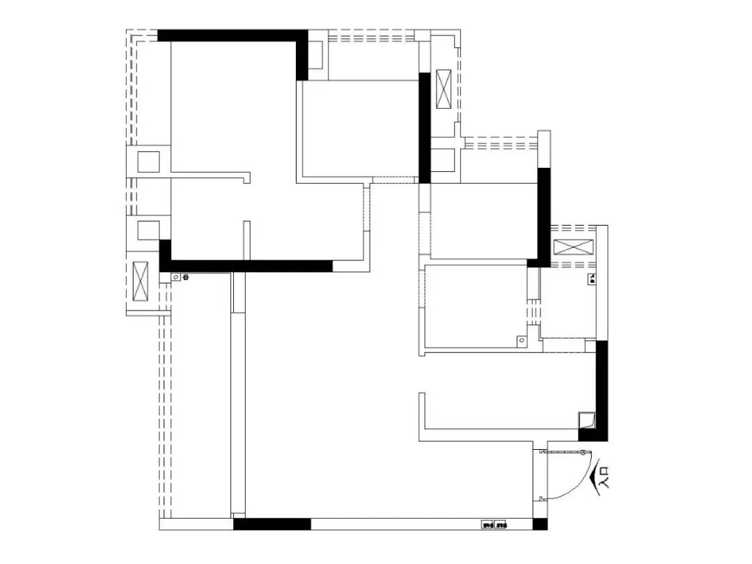 无向空间设计｜三室改一室的中古奶油风魔法-21