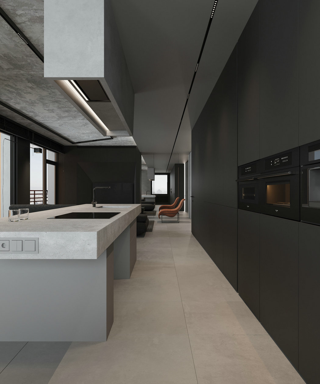 高级黑色系住宅设计-9