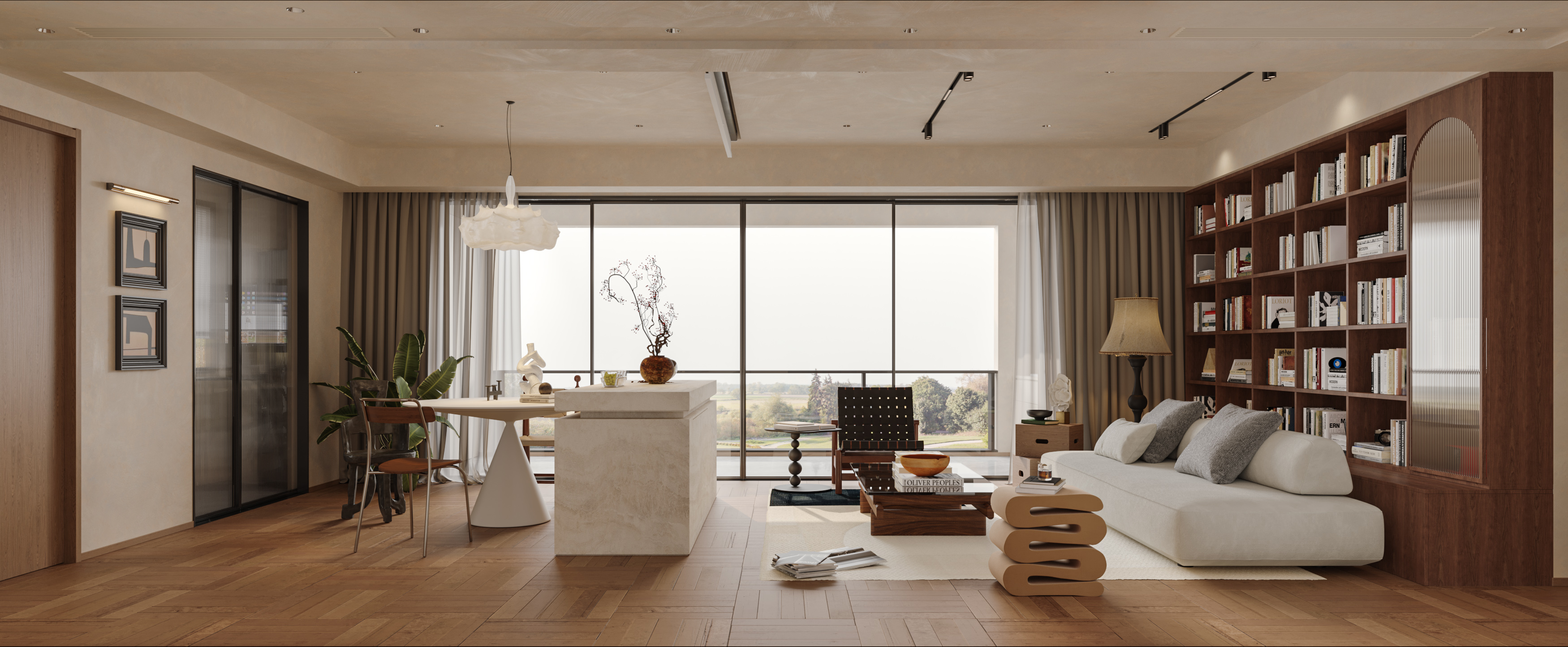 绘感视觉设计——中古风大平层设计案例-5