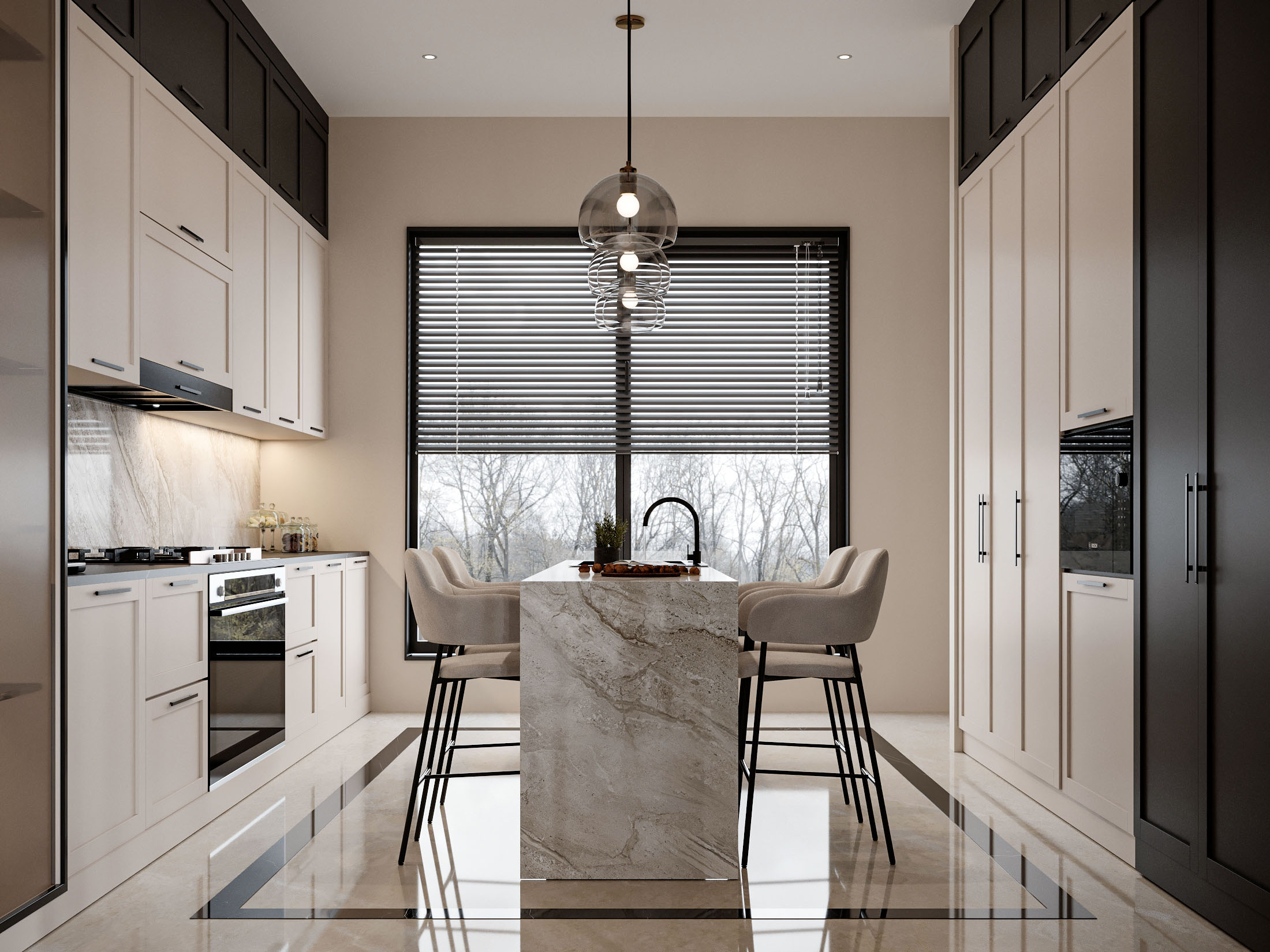 "Timeless Elegance: New Classic Style Simplex Villa"-39