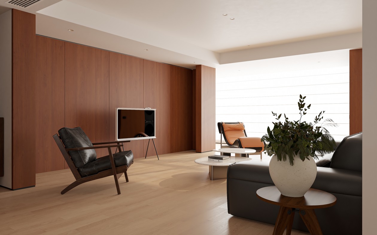 极简木色系家装效果图表现-1
