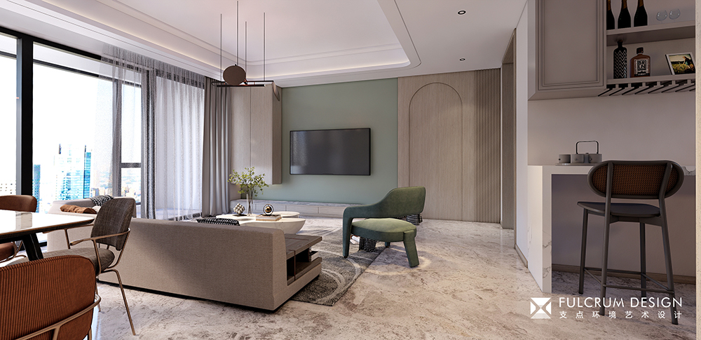 现代法式风平层设计 · 澎湃城奥山府丨支点设计-11