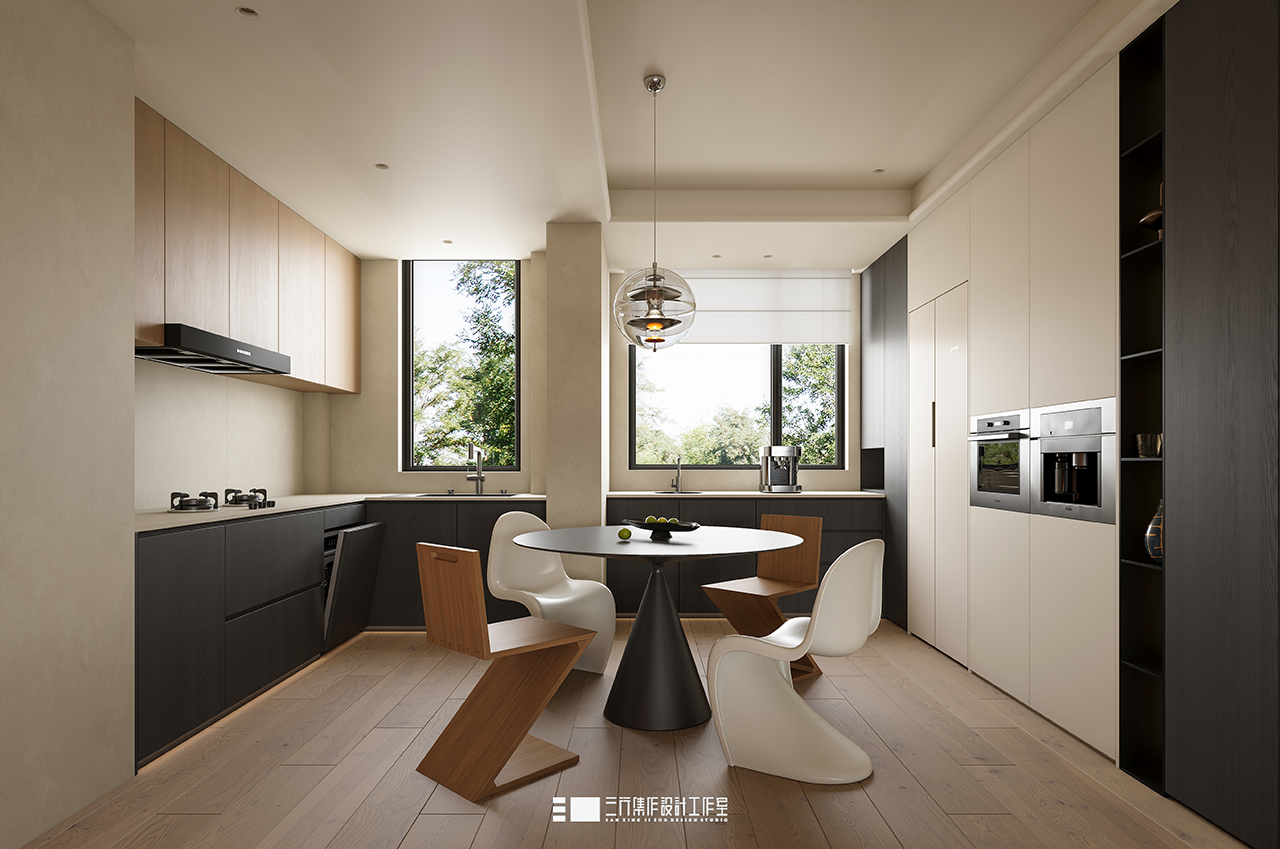 新作 143m² • 黑白木质调,极简明净丨三行集作设计工作室-33