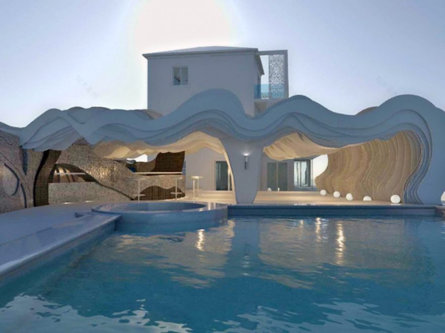 The Wave Pergola - Utopia Hotel Design Staging-13