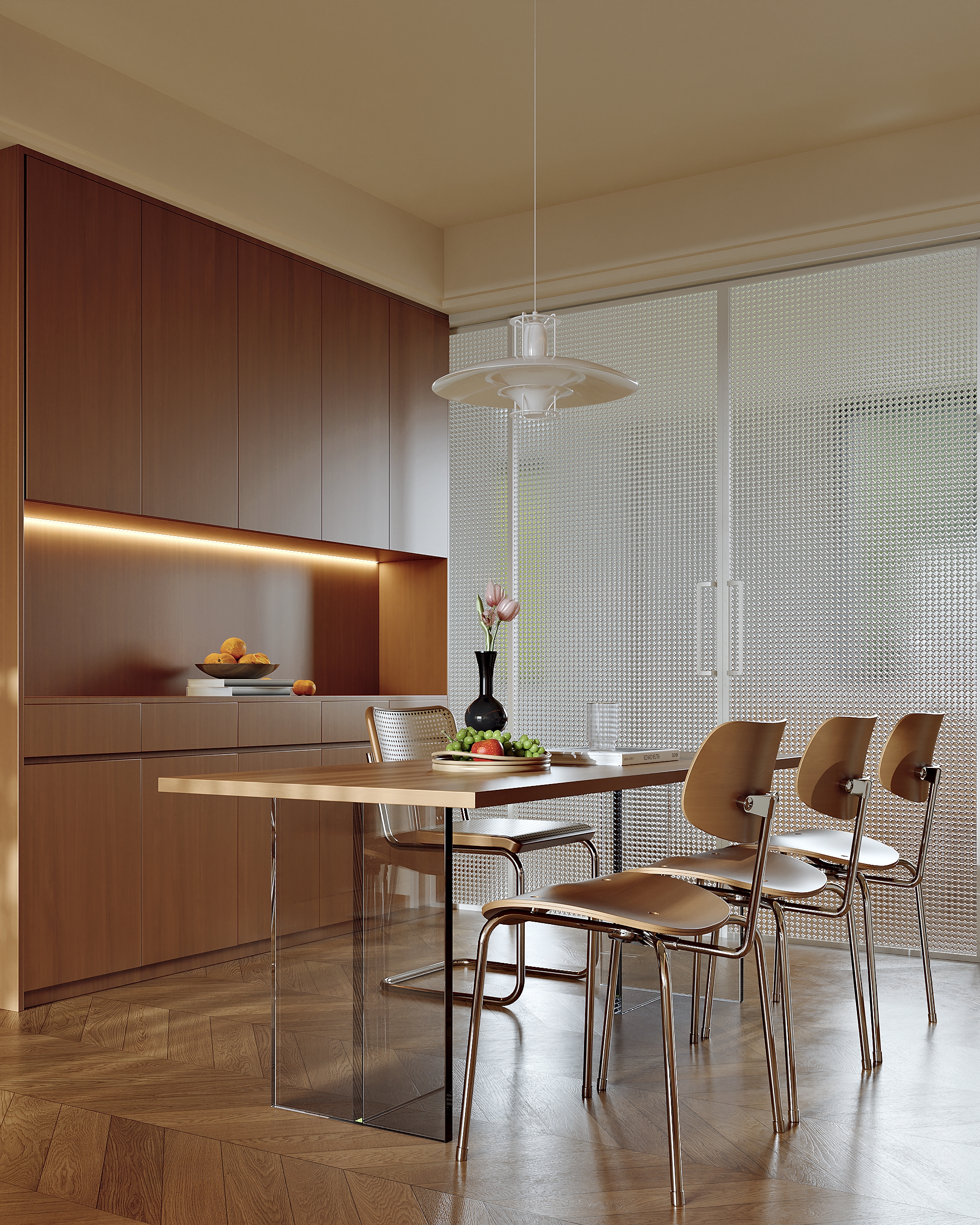 奶油风客餐厅效果图  corona 3dmax-3