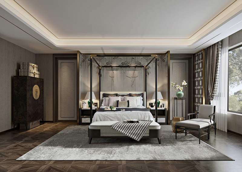 别墅中式风格室内装修设计案例效果图2-8