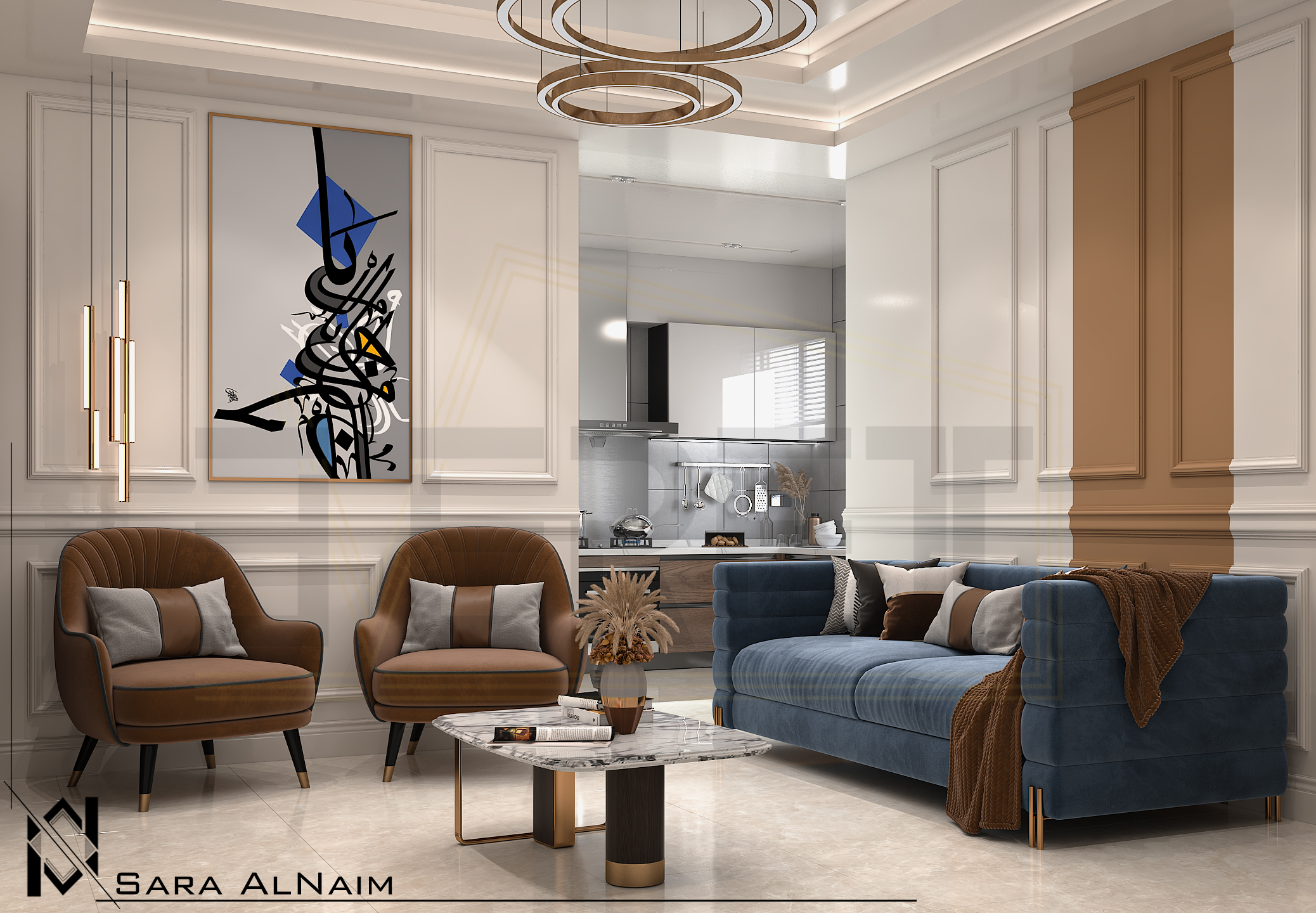 TV Wall with Living Room-5