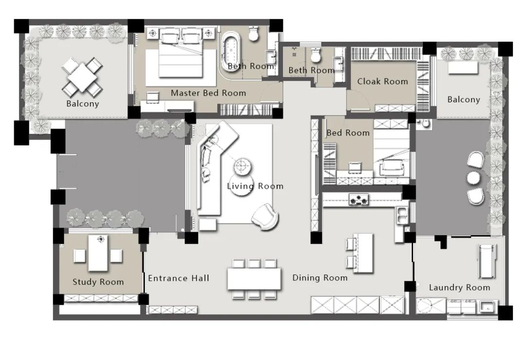 云海阳光 160m²大平层 | 轻奢现代法式的优雅之家-18