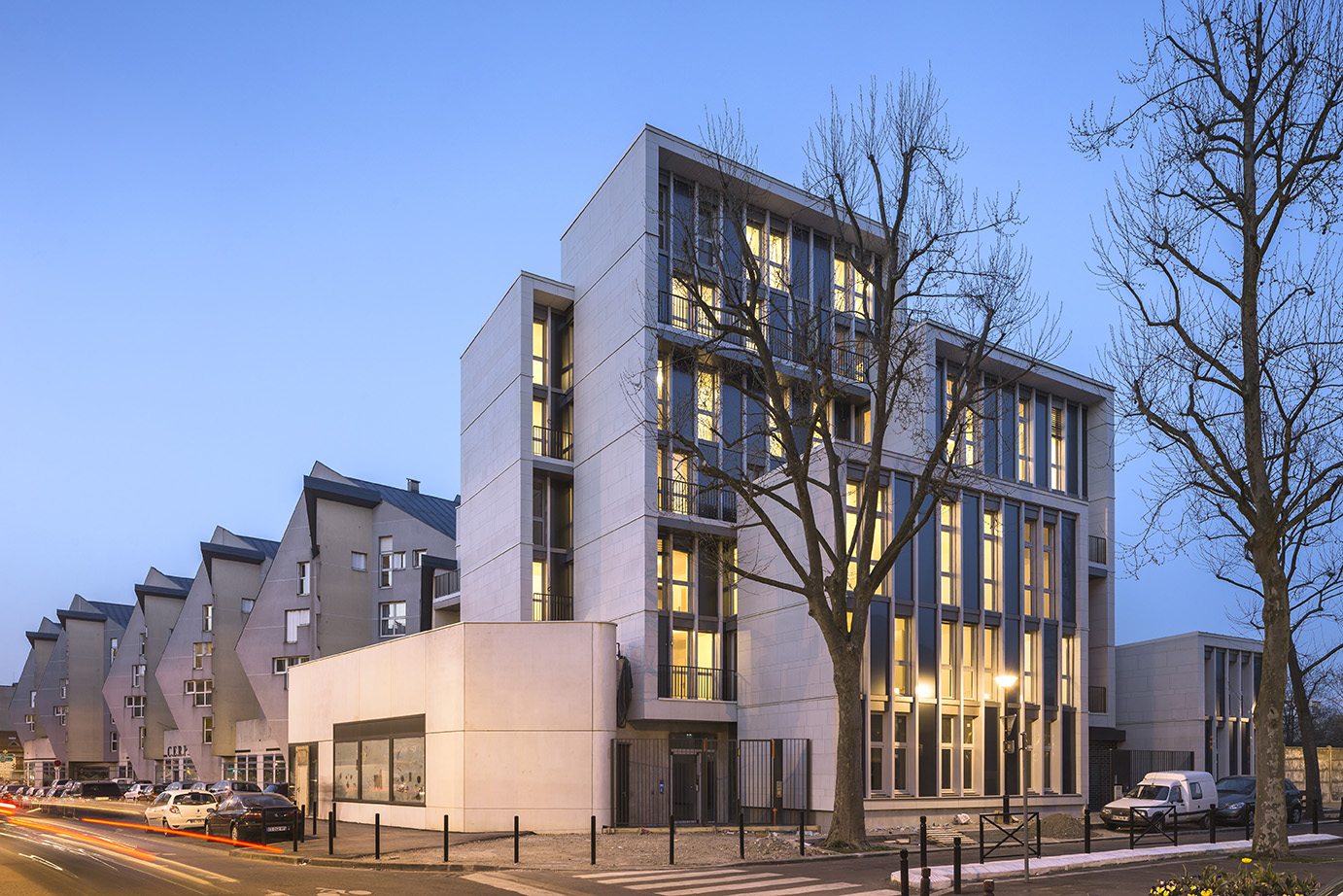 巴黎“蓝色屋顶”木结构住宅楼-27