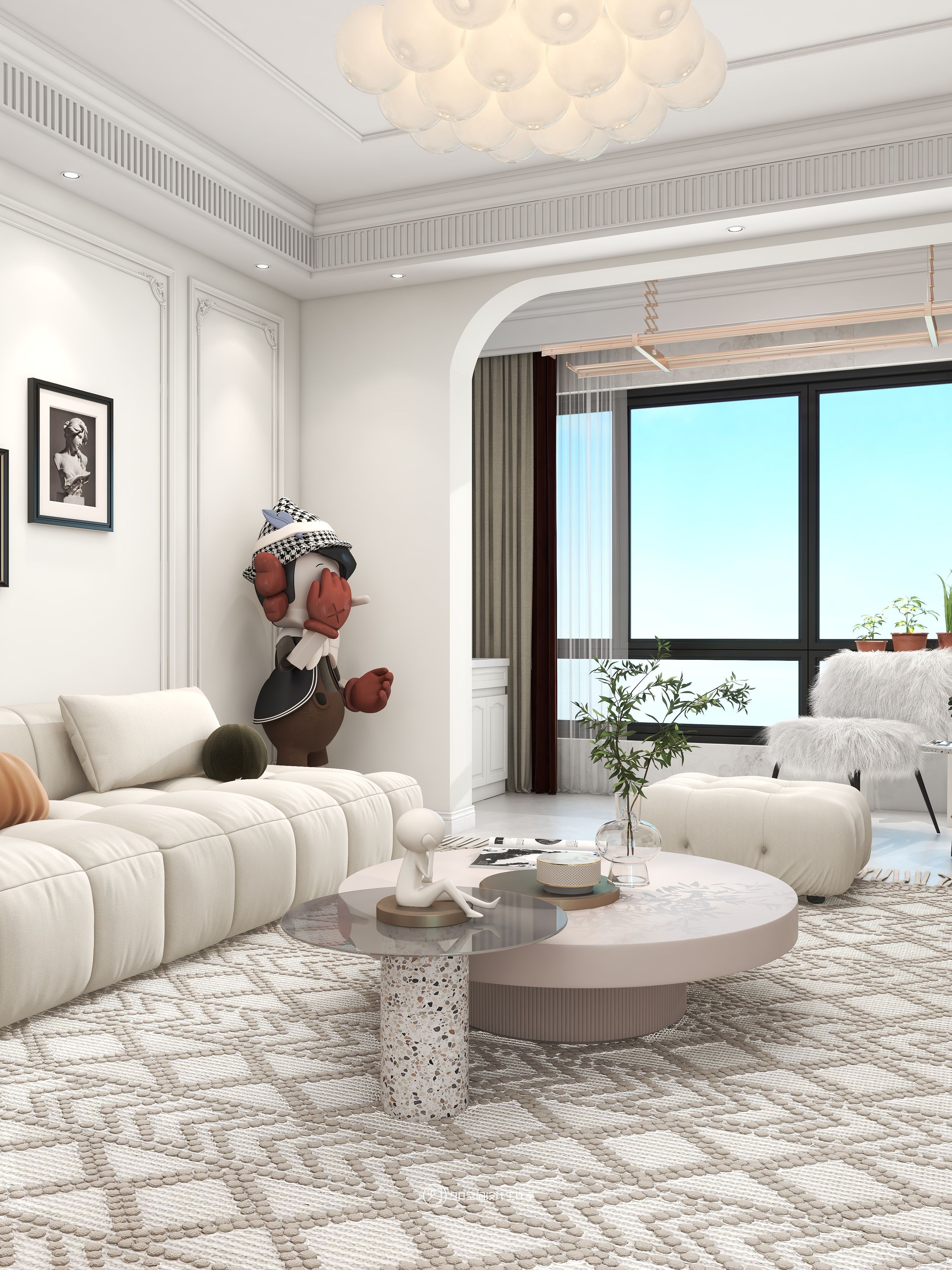 125㎡法式风,寻找家中氛围感丨90空间设计-8