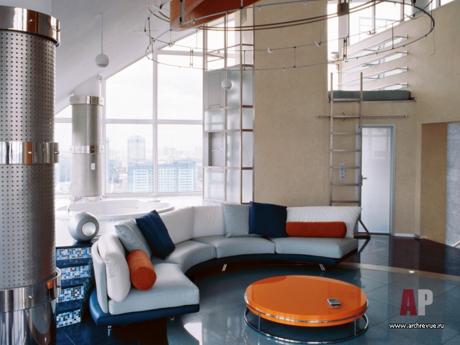 三层高科技风格 penthouse 室内设计丨Серебряная Мария,Макушев Сергей-22