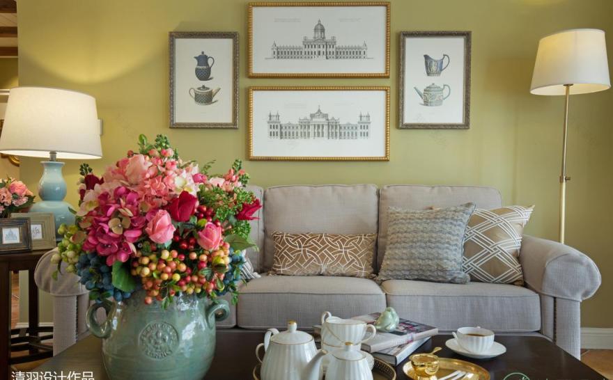 清羽设计 · 阳光棕榈滩美式家居空间-6