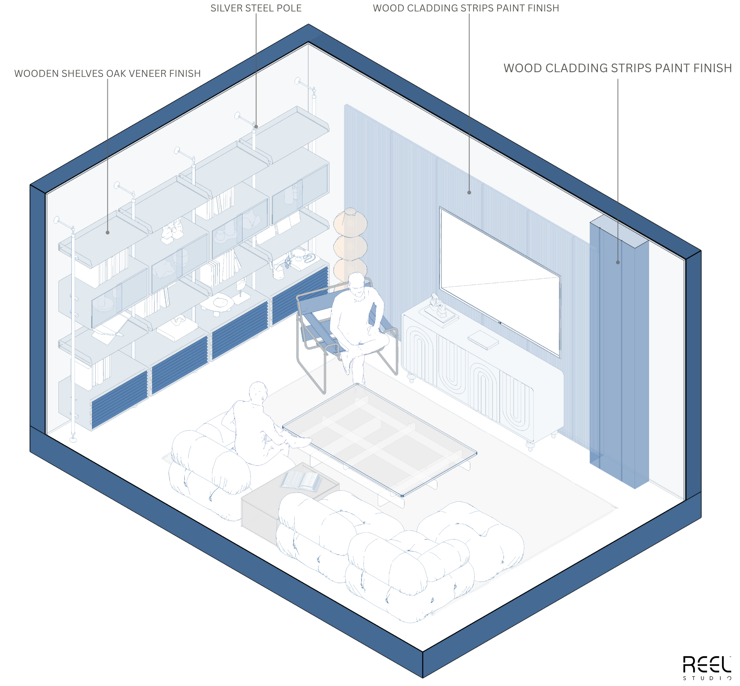 客厅设计丨沙特阿拉伯丨Reel Studio-5