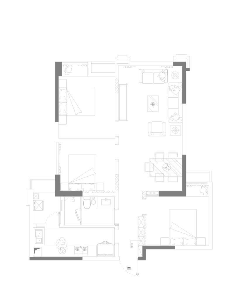 
三口之家现代风---设计师刘海明 -31