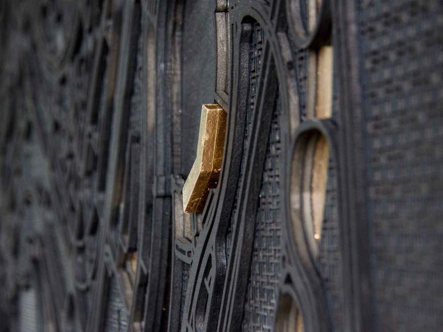 Dubai Hotel Artwork - Laser-Cut Map in Black & Gold-37