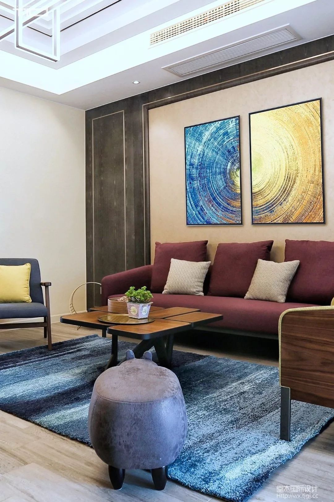 无锡现代简约家居，色彩跳跃打造舒适空间-1